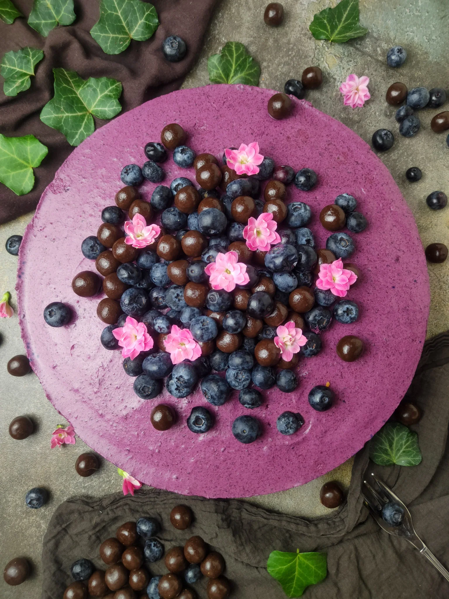 Blueberry chocolate cake