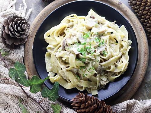 Tagliatelle ai funghi (tagliatelle with mushrooms) ~ 