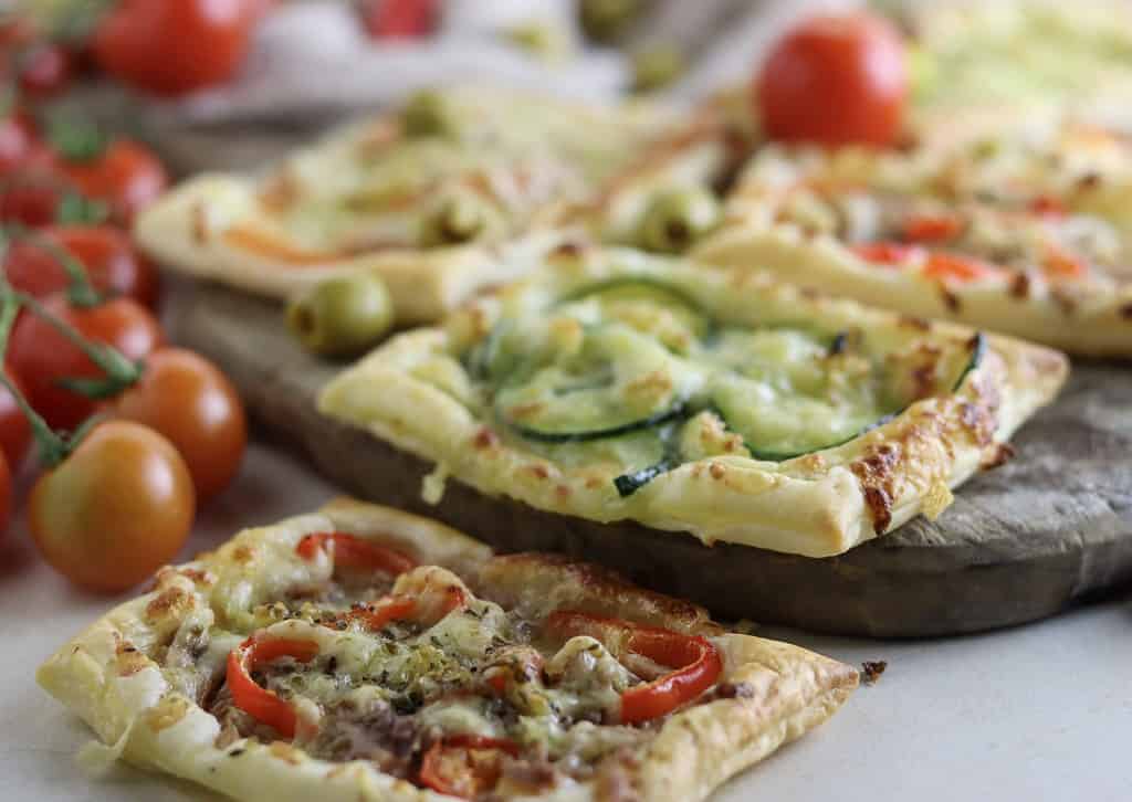 pizza puff pastry tarts 
