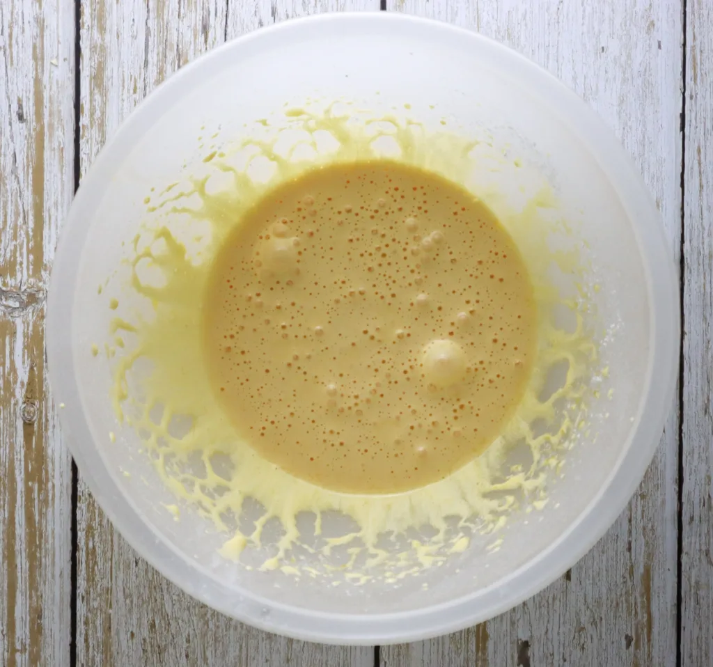 step 2 - mixing egg yolks for tiramisu 