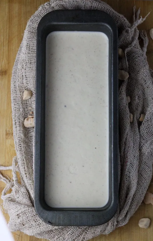 image of baobab ice cream in a tray when done