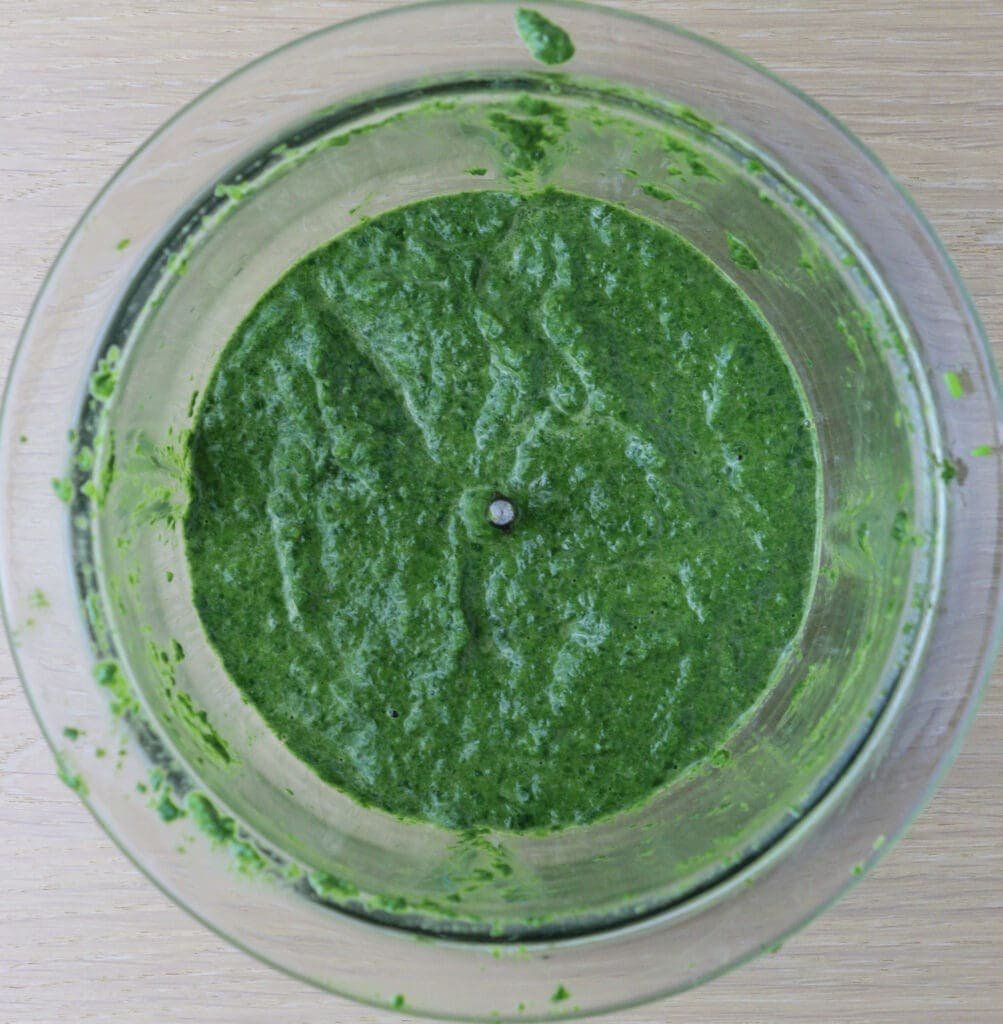 image of processed wild spinach with eggs