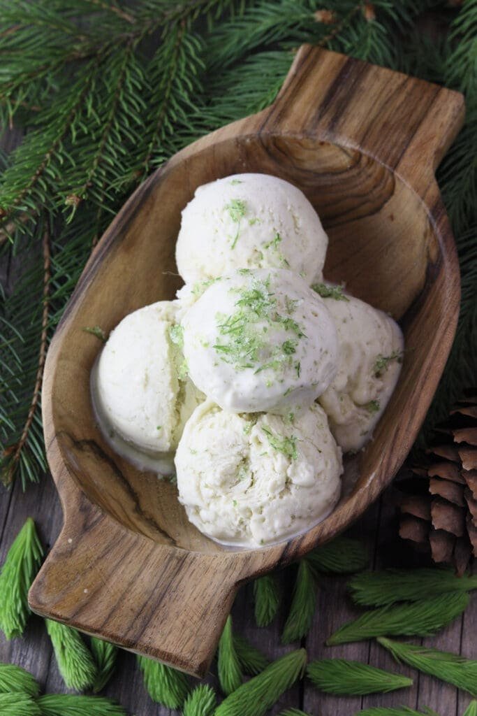 No churn spruce tip ice cream