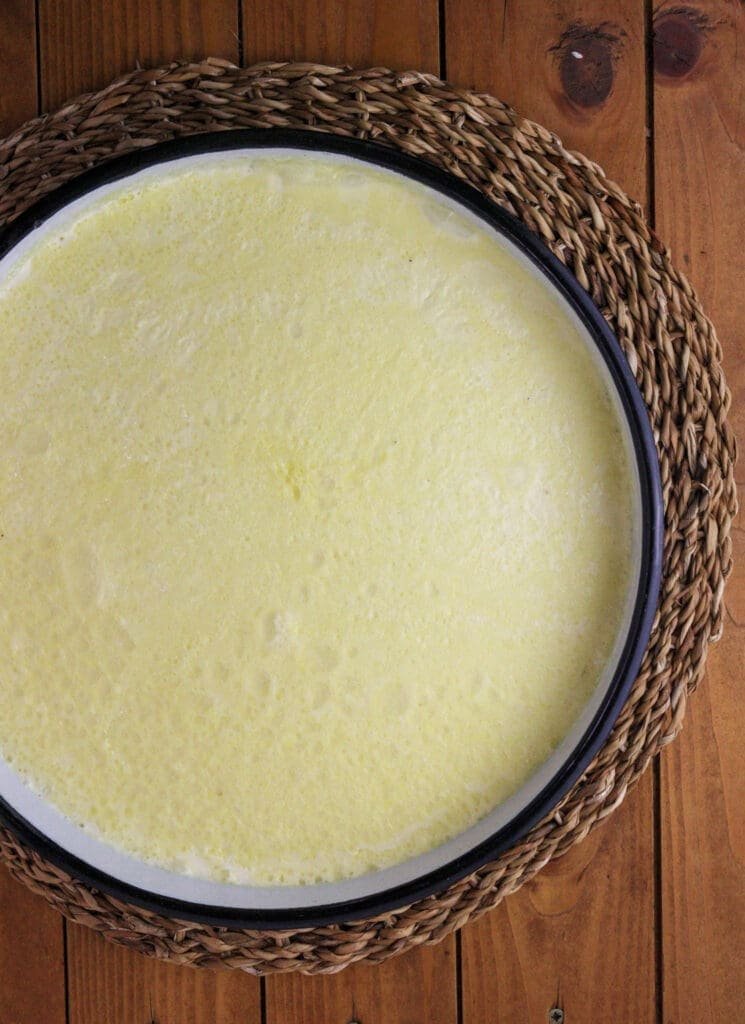 kajmak after the first round of making 