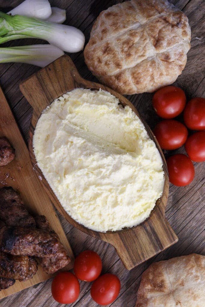 kajmak with cevapi 