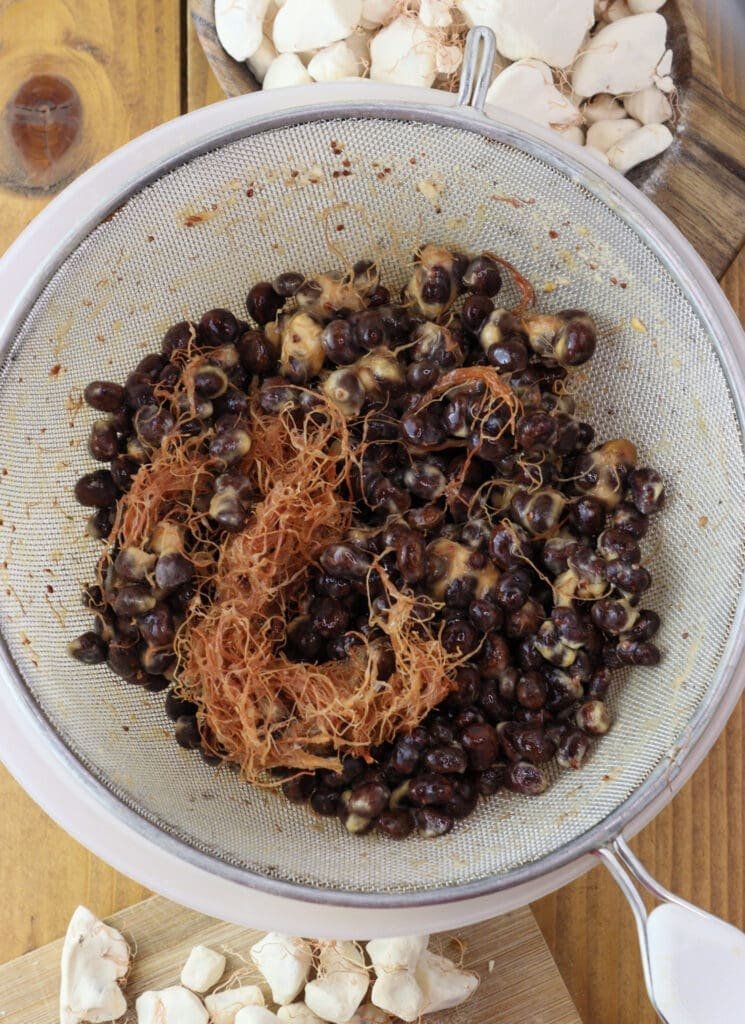 How to clean baobab seeds from debris and seed fibre.