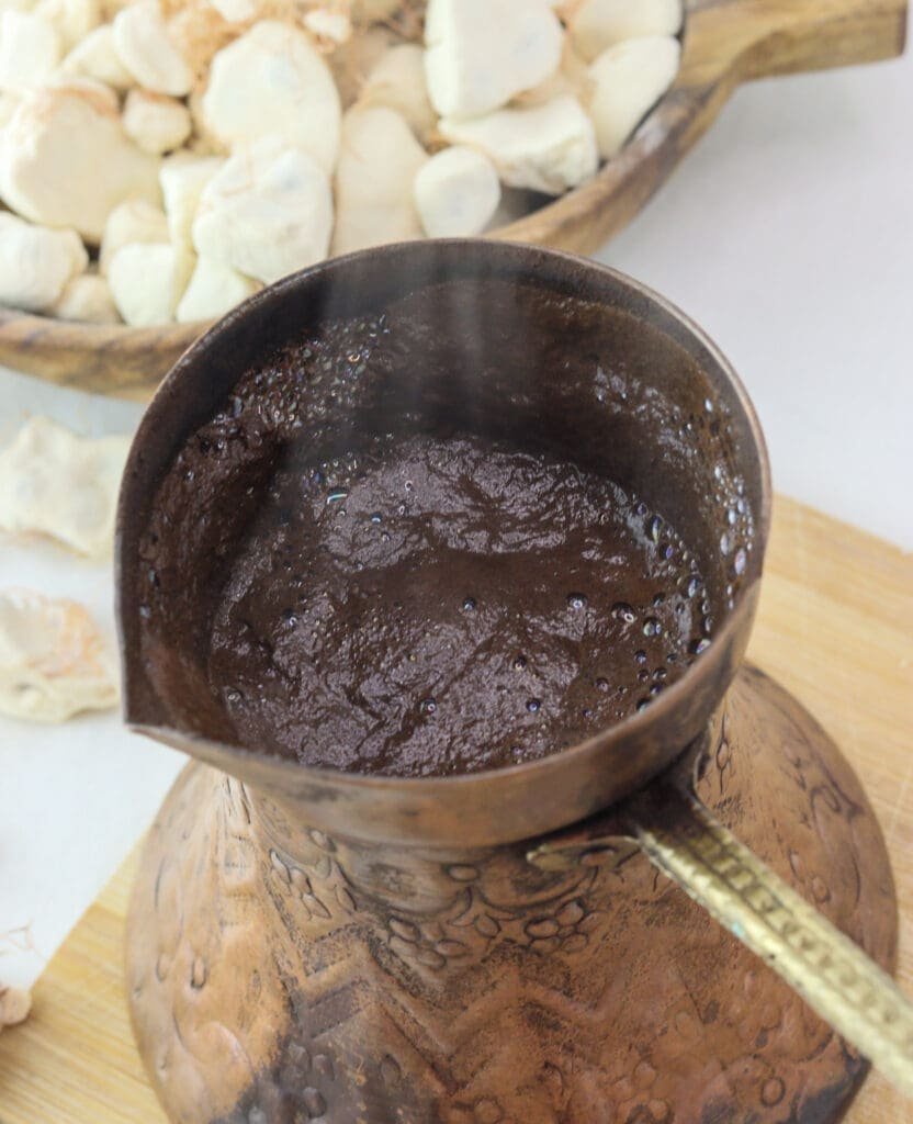 Freshly brewed strong baobab coffee.