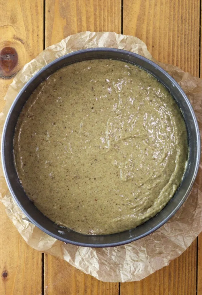 How to reload the batter into a baking pan. 