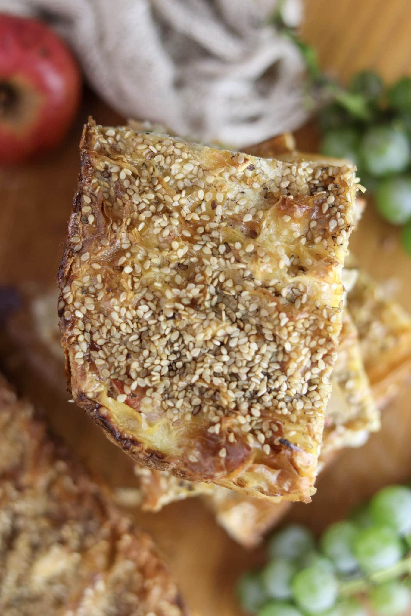 A piece of chicken of the woods pie baked to perfection