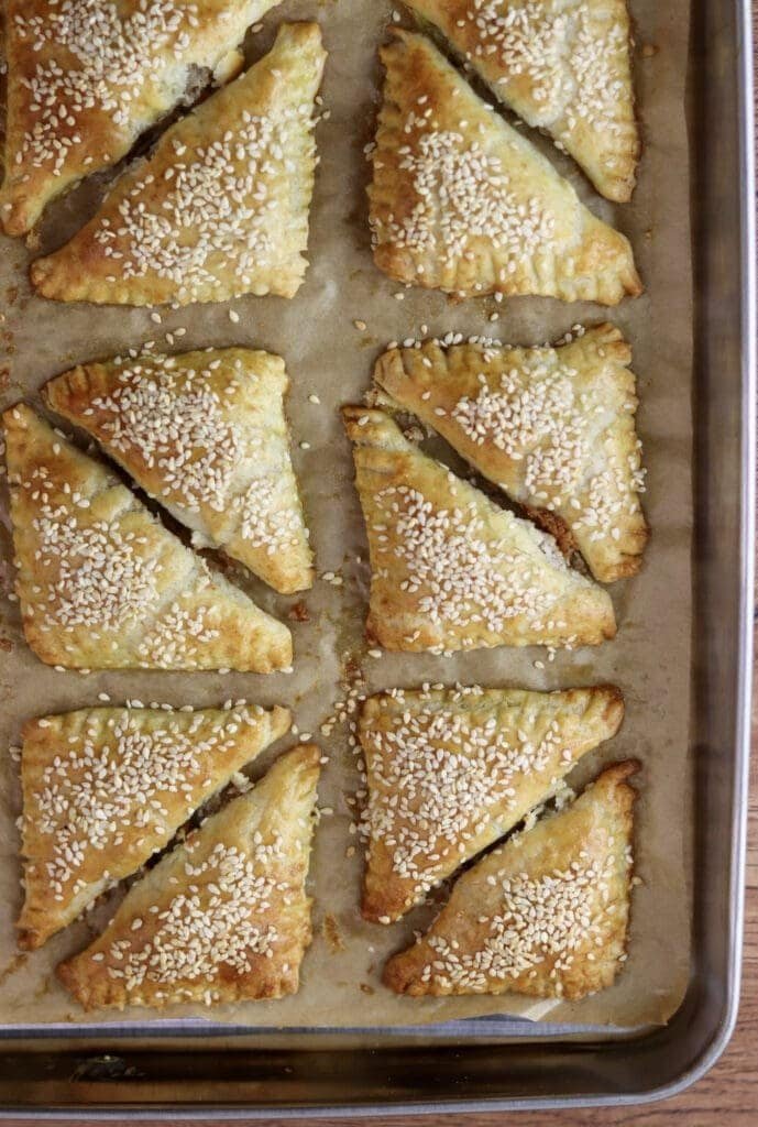Freshly baked crackling cookies, just right out of the oven.
