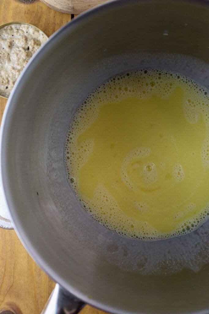 How to mix the egg before making the dough