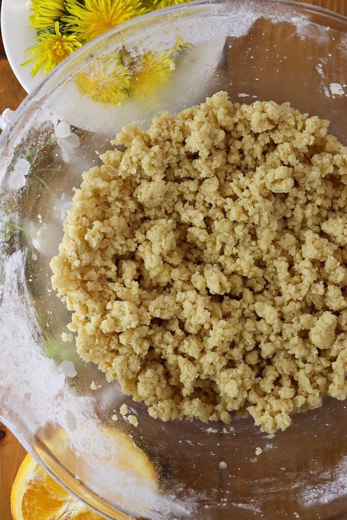 How the cookie batter looks like before forming a ball of dough.