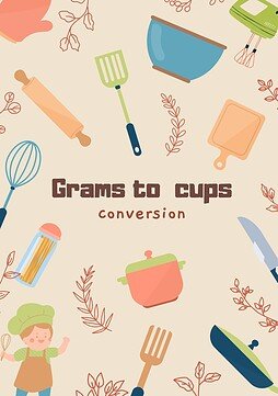 Grams to cups converter and free printable conversion charts (US, metric and Australian) for baking